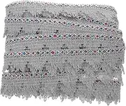 TOKIDNY Clothing Fringe Trim Silver Decorative Trim for DIY Crafting Wear Garment Embellishment Premium Quality Sewing for Fashion and Home Decor