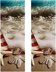 Hand Towels for Bathroom,Gym Towels for Working Out,Sports Towel,American Flag and Beach,2-Pc