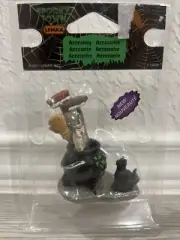 Lemax 74220 CAULDRON BROOM HOLDER Spooky Town Accessories Halloween Decor