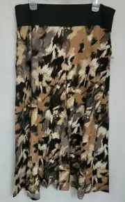 George Womens Skirt Size XXL 20 2XL 2X Large Black Dune Challis NEW