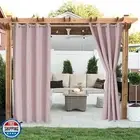 LORDTEX Linen Look Indoor/Outdoor Curtains, 52" W x 95" L, Blush, Set of 2 Pa