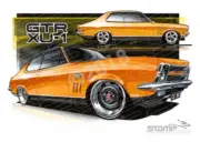 HOLDEN TORANA LC XU1 INDY ORANGE A2 FRAMED PRINT (HC48E)