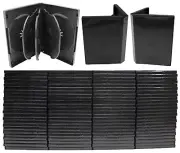 New Standard Black DVD 8 Disc 27mm New Premium Movie Storage Cases Bulk Lot