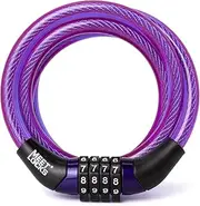 MEETLOCKS Combination Cable Lock for Bikes, Mini Strong Lock for Children Bike or Luggage Sets, Cable Size 8mmx1200mm(L)(1/3 Inch x 4 Feet)