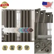 Stylish 108" Blackout Curtain in Heather Taupe Gray - Thermal Insulated Drapery