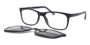 Rectangle Clip-On Plastic Men's Glasses Online Black Size 53 - Lenses Included - Private Health Rebate - Blue Light Block - SmartBuy Collection
