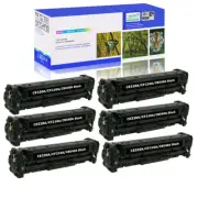 6 PACK- Black CE320A Toner for HP 128A Color Laserjet Pro CP1525N CM1415FNW MFP