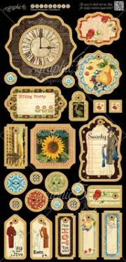 Graphic45 TIMES NOUVEAU Decorative Chipboard (27) PCS scrapbooking VINTAGE