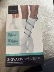 SIGVARIS Eversoft Diabetic Compression Socks 160CL00 Size L 8-15mmHg WHITE