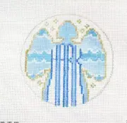 Patricia Sone Angel Hark Ornament Round Handpainted Needlepoint Canvas