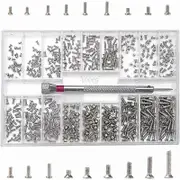 500 Pieces Micro Tiny Repair Screws Kit, M1.2 M1.4 M2 Micro Repair Screws, Stainless Steel Small Screws Assortment Kit with Screwdriver, Silver