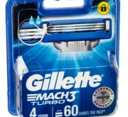 New Gillette Mach3 Turbo Blades Refill 4 Pack x 2