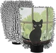XYMZR Cat Table Cute Absorbent Microfiber Car Wash Mitt, Funny Cute Anime Scratch Free for Cars Cleaning, Home Cleaning Mitts, 2 Pack, 10.24” L x 7.09” W