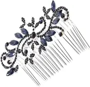 WRITWAA Blue Rhinestone Bride Hair Comb Chic Wedding Headdress Fashion Headwear for Women Party Accessories Unique Design for Special Occasions