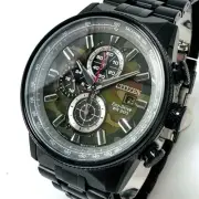 Citizen Nighthawk Eco-Drive Chronograph Tachymeter 200M Watch 43mm New