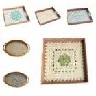 Colorful Weaving Fruit Basket Rattan Weaving Bread Baskets Tray Home Decor