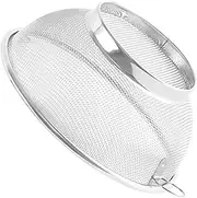 Zerodeko Stainless Steel Mesh Colander Strainer Basket Drainer Fine Mesh Strainer Rice Washing Bowl Colander Sieve Sifters Basket for Vegetable Fruits Pasta Salad 24cm
