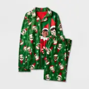 Boys' Elf on the Shelf Christmas Coat Pajama Set - Green