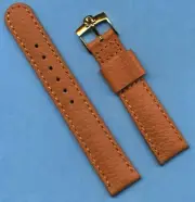 20mm GENUINE WILD BOAR STRAP SPEEDMASTER LEATHER & GEN GOLD PLATED OMEGA BUCKLE