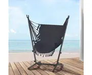 Gardeon Hammock Chair Outdoor Camping Hanging with Stand Grey