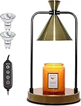 Electric Candle Warmer Lamp with 2 Bulbs - Table Lamp with Dimmable and Timer，Aromatic Candle Holders Wax Melt for Vintage Bedroom Decor，Children's Day Mother's Day Birthday Women & Mom Gifts