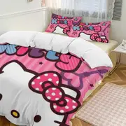 v478 Hello Kitty 3-Piece Twin Bed Set - Includes 1 Single Comforter And 2 Pillowcases Bedding - Fade Resistant Microfiber - Hello Kitty io478