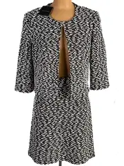 NWT ST. JOHN Knits Gold Metallic Slub Knit Jacket Blazer Skirt Suit sz 6 $2390