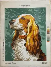 Royal Paris RED/WHITE IRISH SETTER DOG Needlepoint Canvas 14.5"x18.75" 13251