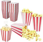 JOYSKY Movie Night Popcorn Boxes,Popcorn Bags,Small Candy Container,Candy Boxes,Paper Popcorn Bags Cardboard Snack Boxes for Party,Snacks Candies,Popcorn Gift Bags Christmas(Red 15 Pcs)