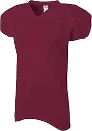 [A4] N4242 Adult Nickleback Tricot Body W/Double Dazzle Cowl And Skill Sleeve Football Jersey Maroon 4Xl