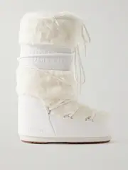 [Moon Boot] Moon Boot - Icon Faux Fur And Faux Leather Snow Boots - White - EU 42/44 EU 42/44 White