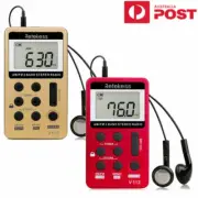Retekess V112 Pocket AM FM Radio Rechargeable Stereo Earphone Walkman for Sport