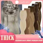 Tape In Glue Remy 100% Human Hair Skin Weft Extensions Full Head Lowlights THICK