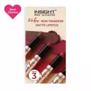 RSGL Insight Cosmetics 24 Hrs Non Transfer Matte LipstickSet of 3 - LL03-C (3g)