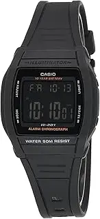 [Casio] W201-1B Black Band Unisex Adult Digital Watch, Black Dial, 40.4 × 36 × 10 mm