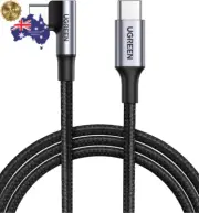 100W USB C to USB C Right Angle PD Charging Cable 480Mbps Data Transfer 3M Black