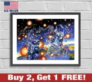 Transformers G1 Box Battle Artwork Poster 18" x 24" Print 80s Retro Wall Art 1