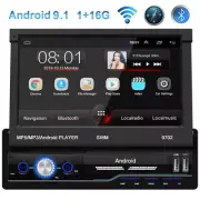 Single 1 Din 7" Flip Out Car Stereo Radio Android 8.1 WiFi GPS FM 1+16G Blueooth