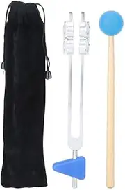 Byttlerom Tuning Fork Set 64Hz Low Frequency Silver & Blue with Hammer Diagnostic Health Care Tool