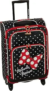 [American Tourister] Disney Softside Luggage with Spinner Wheels, Mickey Mouse Pants, 21-Inch, Minnie Mouse Red Bow, Carry-On 21-Inch, Disney Softside Luggage with Spinner Wheels