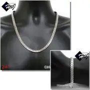 24"MEN Stainless Steel 8mm Silver Miami Cuban Curb Chain Necklace Bracelet*S155