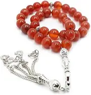 [MIACIA] 10mm Tasbih Prayer Bead Agate Stone Islamic Misbaha Rosary Muslim Islam Misbaha Bracelet Moon Star Tasbeeh Sibha 33 Prayer Beads Hand Bracelets