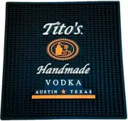 Tito's Hand Made Vodka Rubber Rubber Waistation Bar Mat - 12 x 12