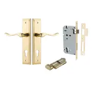 Iver Stirling Door Lever Handle on Stepped Backplate Entrance Kit Key/Thumb