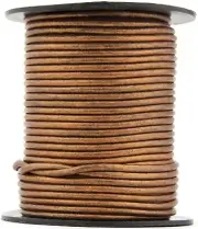 Xsotica® Bronze Metallic Round Leather Cord 1.0mm 50 meters (54 yards)