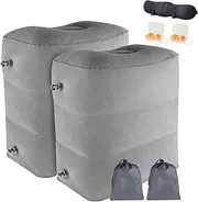 LMSNE Travel Foot Rest Pillow, Inflatable, 2-Pack, for Airplane, Office and Home