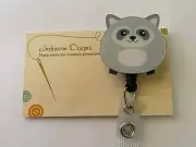 Retractable badge holder ID TAG Nurse raccoon