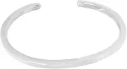 [Treasure Bay] TreasureBay Stunning Men's, Women's Solid 925 Sterling Silver Bangle Bracelet, Plain Silver Bracelet for Men and Women