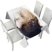 Animal Art Yin and Yang Wolves Tablecloth