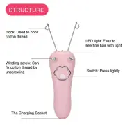 (Pink)Electric Cotton Thread Epilator Body Hair Remover Threading Device